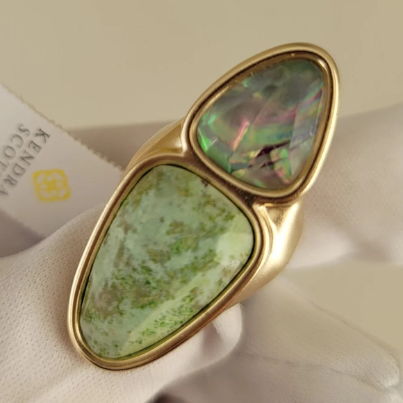 NWT Kendra Scott Gold Tone Margot Cocktail Statement Ring 14K Gold Plated - Picture 3 of 8